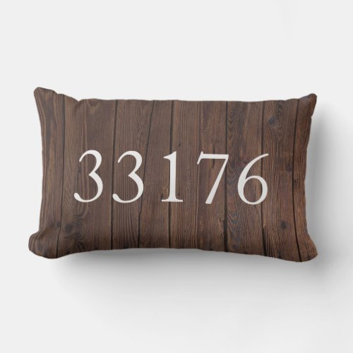 Farmhouse Just Married Zip Code Outdoor Lumbar Pillow