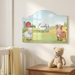 Farmhouse Kids Door Sign, Custom Name Room Sign