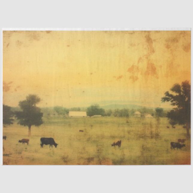 Farmhouse Kitchen Cow Decoupage Tissue Paper (Front)