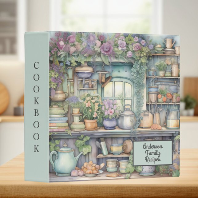 Farmhouse Kitchen Family Recipes Cookbook 3 Ring Binder (Vintage family recipe cookbook)