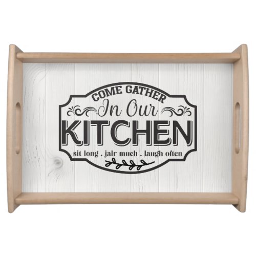 Farmhouse Kitchen Funny Family Home Quotes Wood  Serving Tray