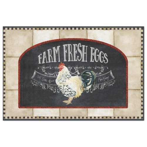 Farmhouse Kitchen Rooster Farm Fresh Egg Decoupage Tissue Paper
