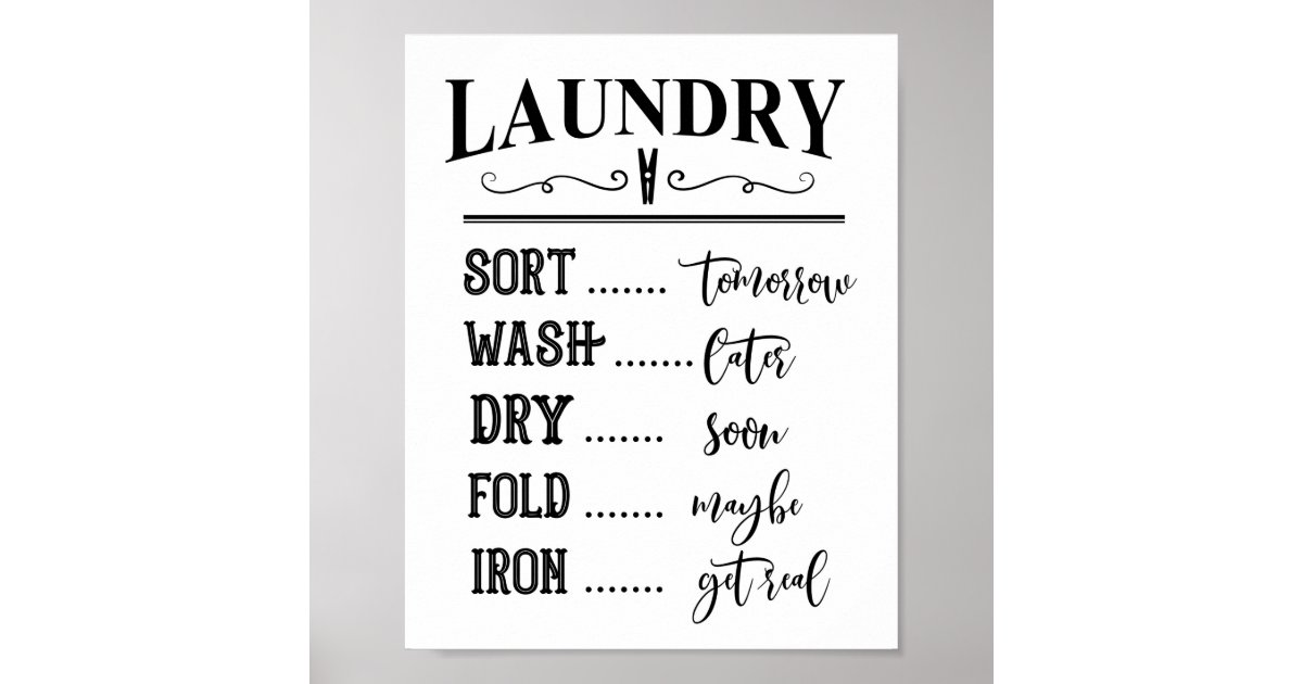 Soffee Design Laundry Room Sign - Metal Art Laundry Accessories - Bathroom Guide Plaque Signs, Home Laundry Wall Decor - Laundry Guide White