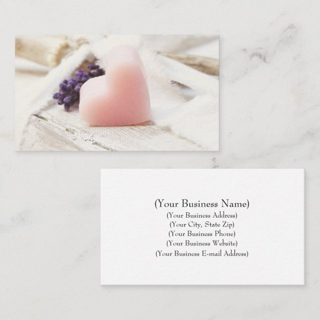Farmhouse Lavender and Heart Shaped Soap Business Card (Front/Back)