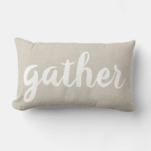 Farmhouse Linen Gather Throw Pillow