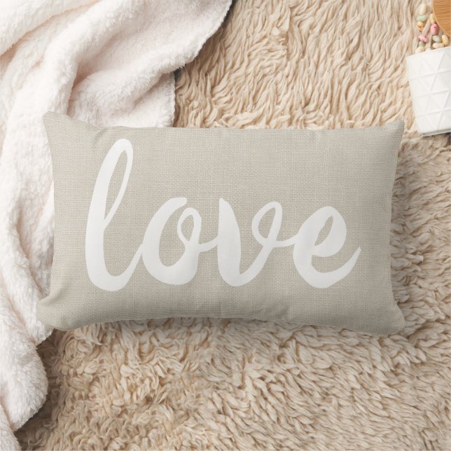 Farmhouse Linen Love Throw Pillow (Blanket)