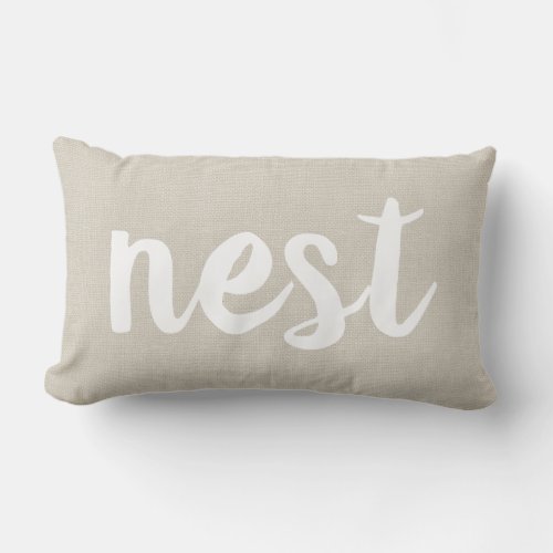 Farmhouse Linen Nest Throw Pillow