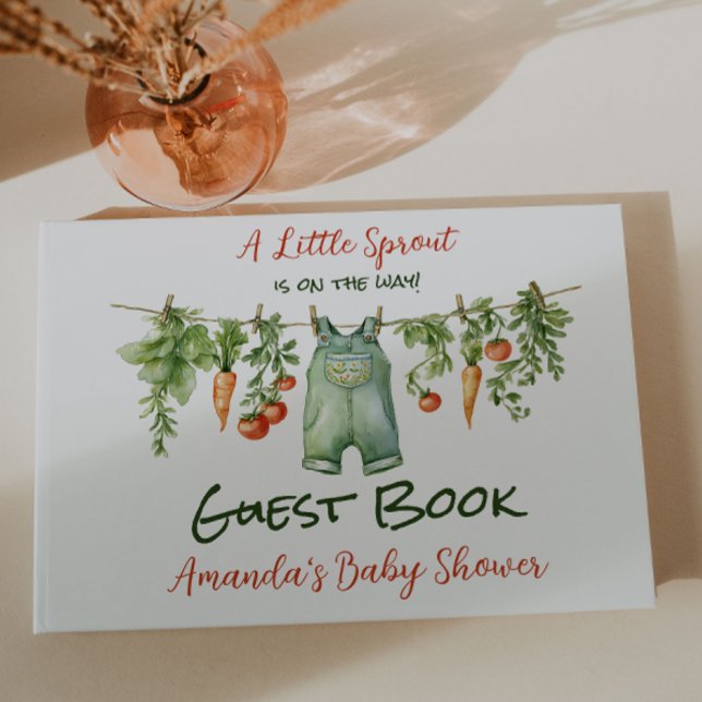 Farmhouse Little Sprout Clothesline Baby Shower Guest Book (Creator Uploaded)