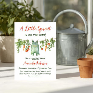 Farmhouse Little Sprout Clothesline Baby Shower Invitation