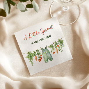 Farmhouse Little Sprout Clothesline Baby Shower Napkins