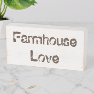 Farmhouse Love Wood Block Wooden Box Sign