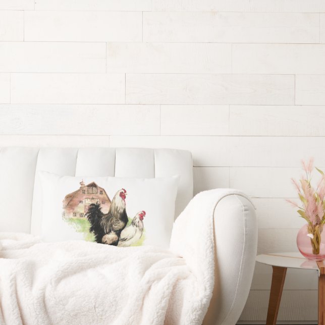 Farmhouse Modern Minimalistic Chicken Barn Farm  Lumbar Pillow (Couch)