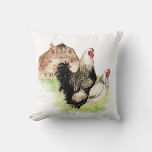 Farmhouse Modern Minimalistic Chicken Barn Farm  Throw Pillow