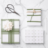 Farmhouse Modern Soft Green Christmas Wrapping Paper Sheets