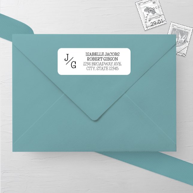 Farmhouse Monogram Wedding Address Label (Creator Uploaded)