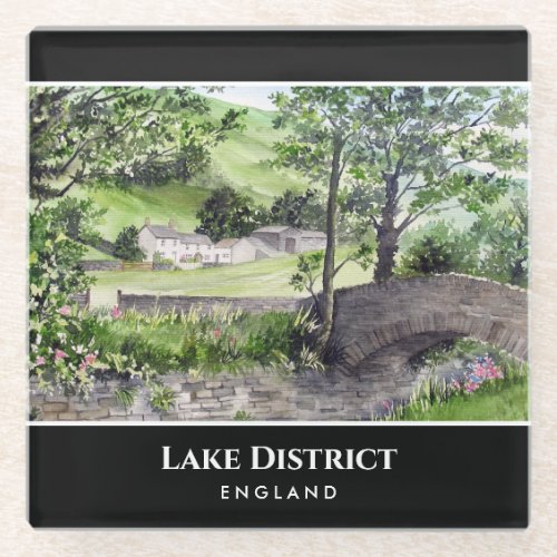 Farmhouse near Thirlmere Lake District England Glass Coaster