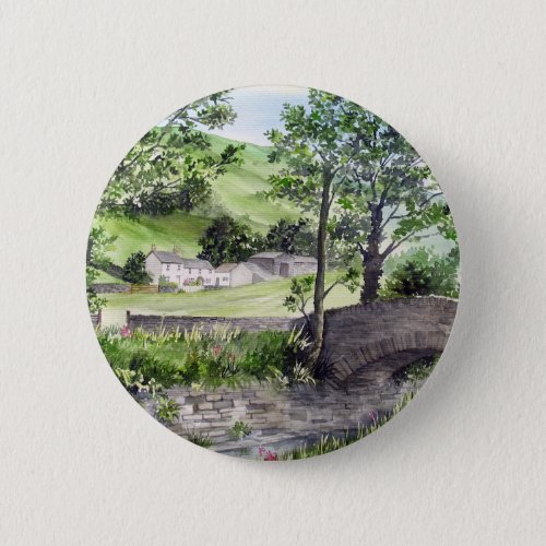 Farmhouse near Thirlmere Lake District England Pinback Button