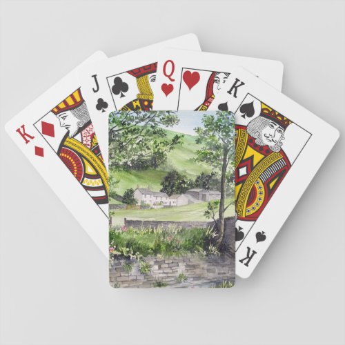 Farmhouse near Thirlmere Lake District England Playing Cards