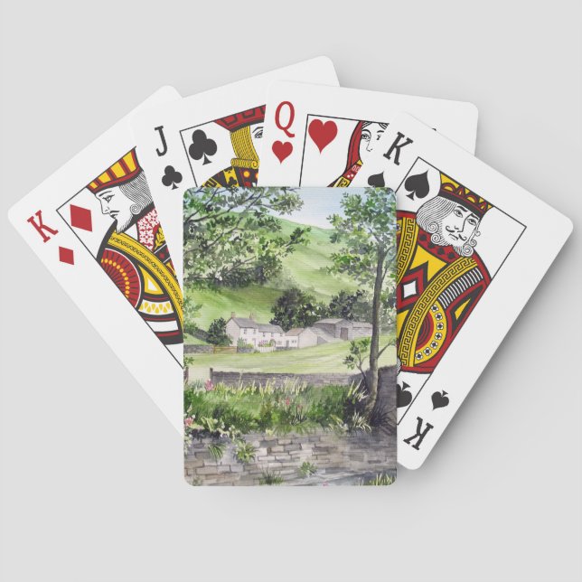 Farmhouse near Thirlmere, Lake District, England Poker Cards (Back)
