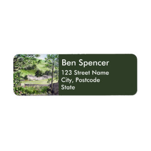 Farmhouse near Thirlmere Painting Wedding Label