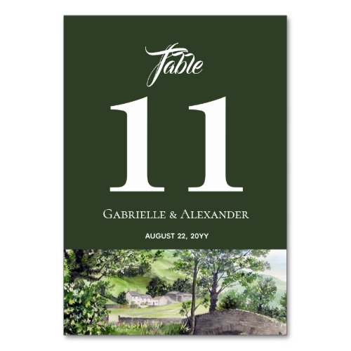 Farmhouse near Thirlmere Wedding Table Number