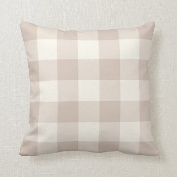 Farmhouse Neutral Plaid Pillow In Tan & Ivory by kersteegirl at Zazzle