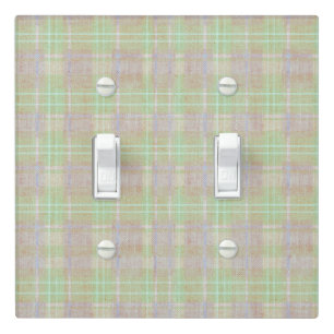 Farmhouse Neutral Sage Plaid Light Switch Cover