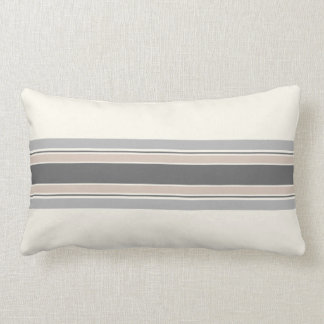 Farmhouse Neutral Striped Pillow in Gray & Tan