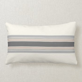 Farmhouse Neutral Striped Pillow In Gray & Tan by kersteegirl at Zazzle