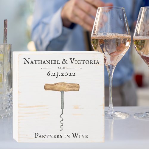 Farmhouse Partners in Wine Signature  Wooden Box Sign