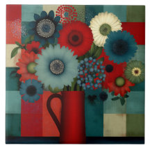 Farmhouse Patchwork Blue Berry Bouquet