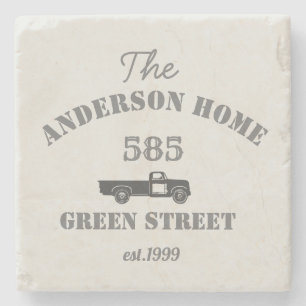 Farmhouse Personalised stone coaster