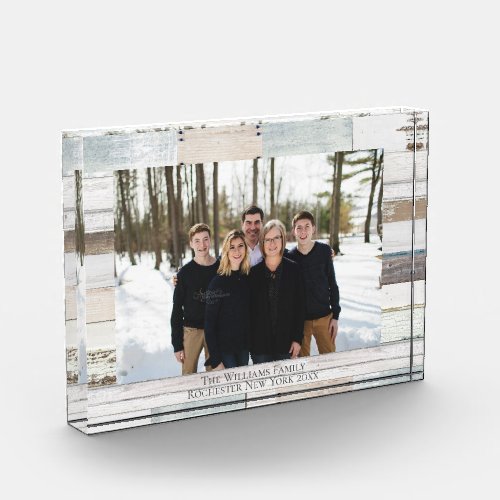 Farmhouse Personalized Name Photo Acrylic Block