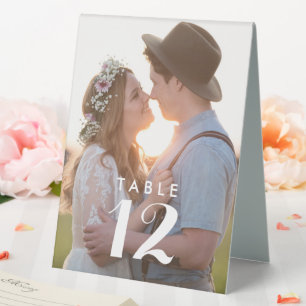 Farmhouse Photo Wedding Reception Table Number Table Tent