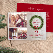 Farmhouse Pine Wreath 3 Photo | Christmas Letter Holiday Card