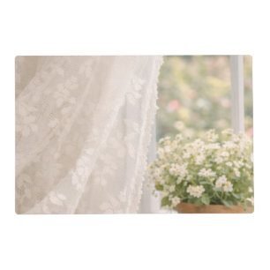 Farmhouse Placemat Neutral  Soft Baby’s Breath