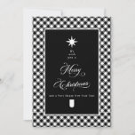 Farmhouse Plaid Chalkboard Merry Christmas Photo Holiday Card