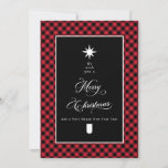 Farmhouse Plaid Chalkboard Photo Merry Christmas Holiday Card