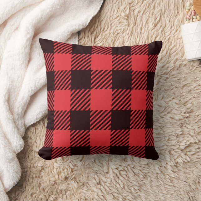 Farmhouse Plaid Checkered Throw Pillow (Blanket)