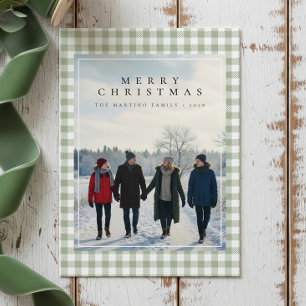 Farmhouse Plaid Christmas Photo Card