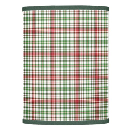 Farmhouse Plaid Christmas Red Green & Off White Lamp Shade (Front)