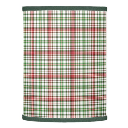 Farmhouse Plaid Christmas Red Green & Off White Lamp Shade (Left)