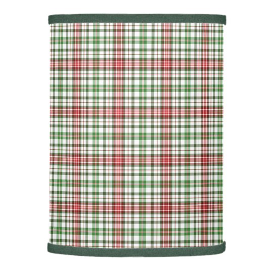 Farmhouse Plaid Christmas Red Green & Off White Lamp Shade (Right)