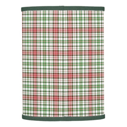 Farmhouse Plaid Christmas Red Green & Off White Lamp Shade (Back)