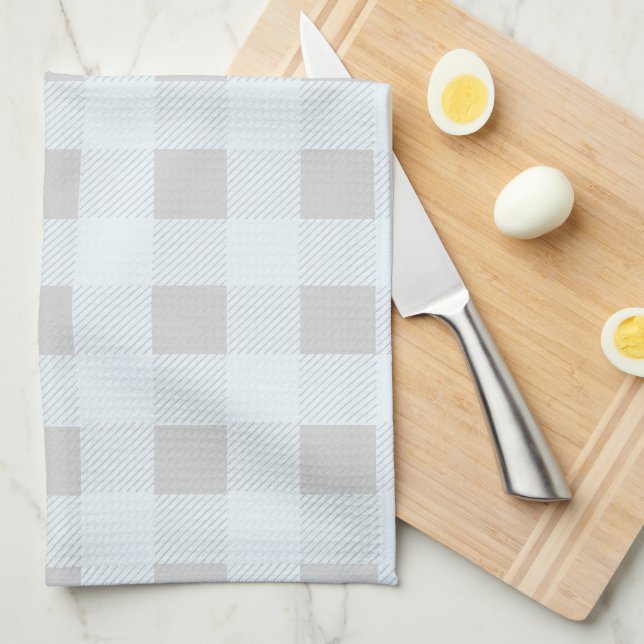 Farmhouse Plaid Cow | Monogram Kitchen Towel (Quarter Fold)
