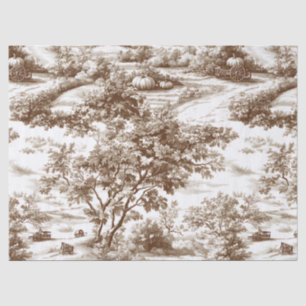 Farmhouse Pumpkin Harvest Countryside Toile (6) Tissue Paper