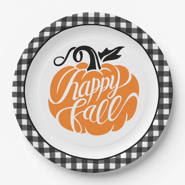 Farmhouse Pumpkin Patch Paper Plates (Front)