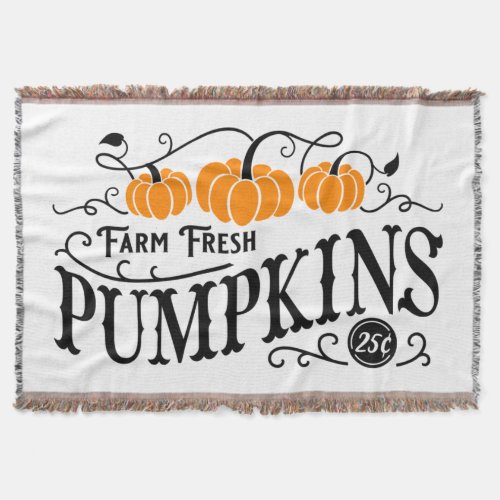 Farmhouse Pumpkin Patch Throw Blanket