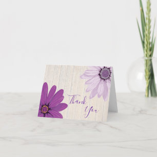 Farmhouse Purple Daisies   Folded Thank You Card