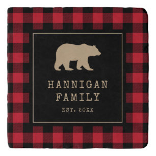 Farmhouse Red and Black Buffalo Plaid Country Trivet